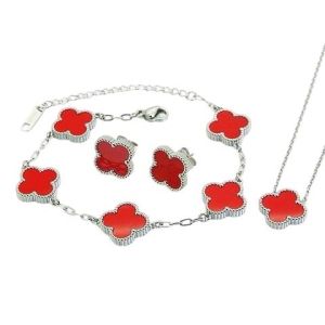 Dámska oceľová súprava červená