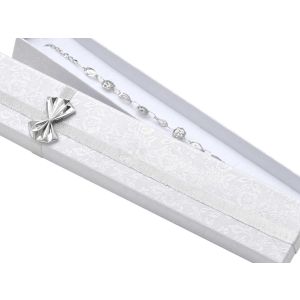 Biela papierová darčeková krabička s mašľou