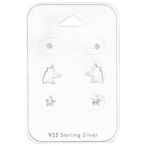 Detský set náušníc jednorožec