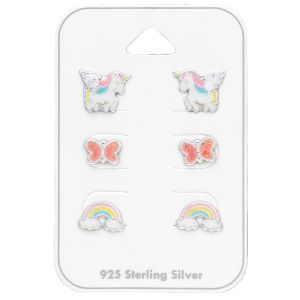 Set strieborných náušníc mix