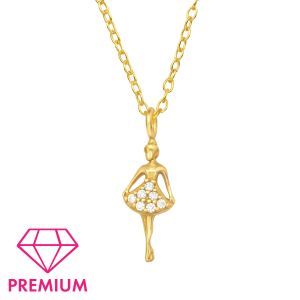 Detský strieborný náhrdelník balerína 