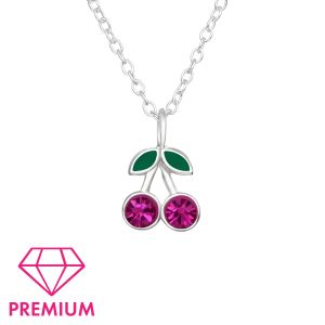 Detský strieborný náhrdelník čerešne 