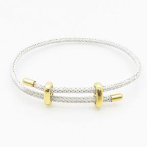 Nastaviteľný náramok z chirurgickej ocele biely