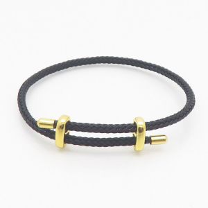 Nastaviteľný náramok z chirurgickej ocele čierny 