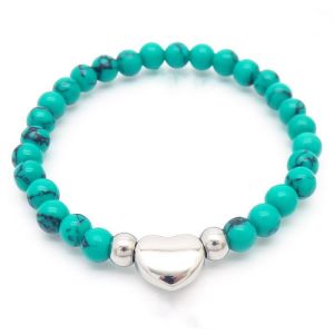 Oceľový guličkový náramok so sdiečkom 